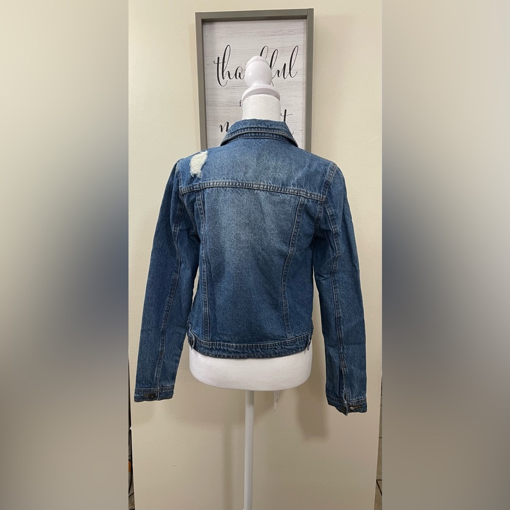Highway Women’s Jean Denim Distressed Jacket Short Sz Small. - Picture 8 of 16